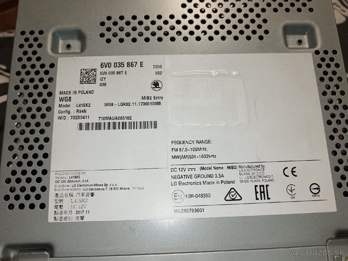 Autorádio škoda fabia 3 - 2