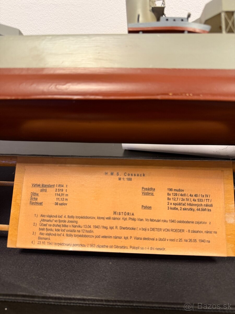Model lode H.M.S. Cossack (2. svetová vojna) - 2
