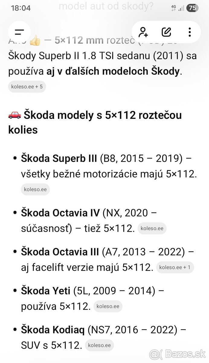 Predam disky r17 Skoda roztec 5x112mm - 2