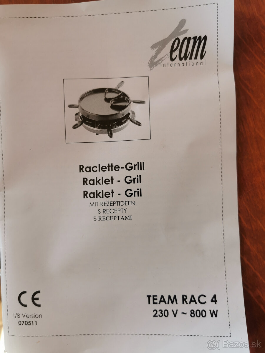 Elektický raclette gril - 2