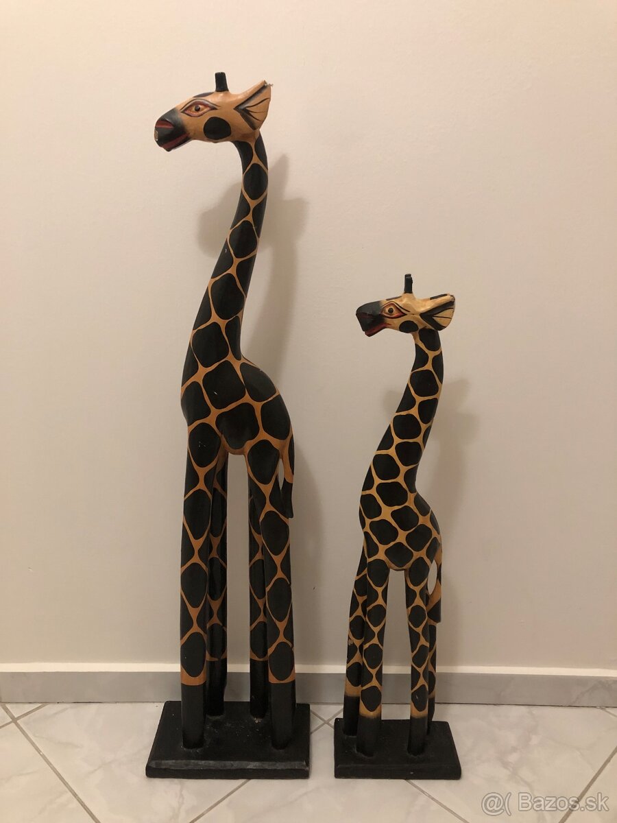 Drevené Žirafy 2ks - 90’ roky - 2