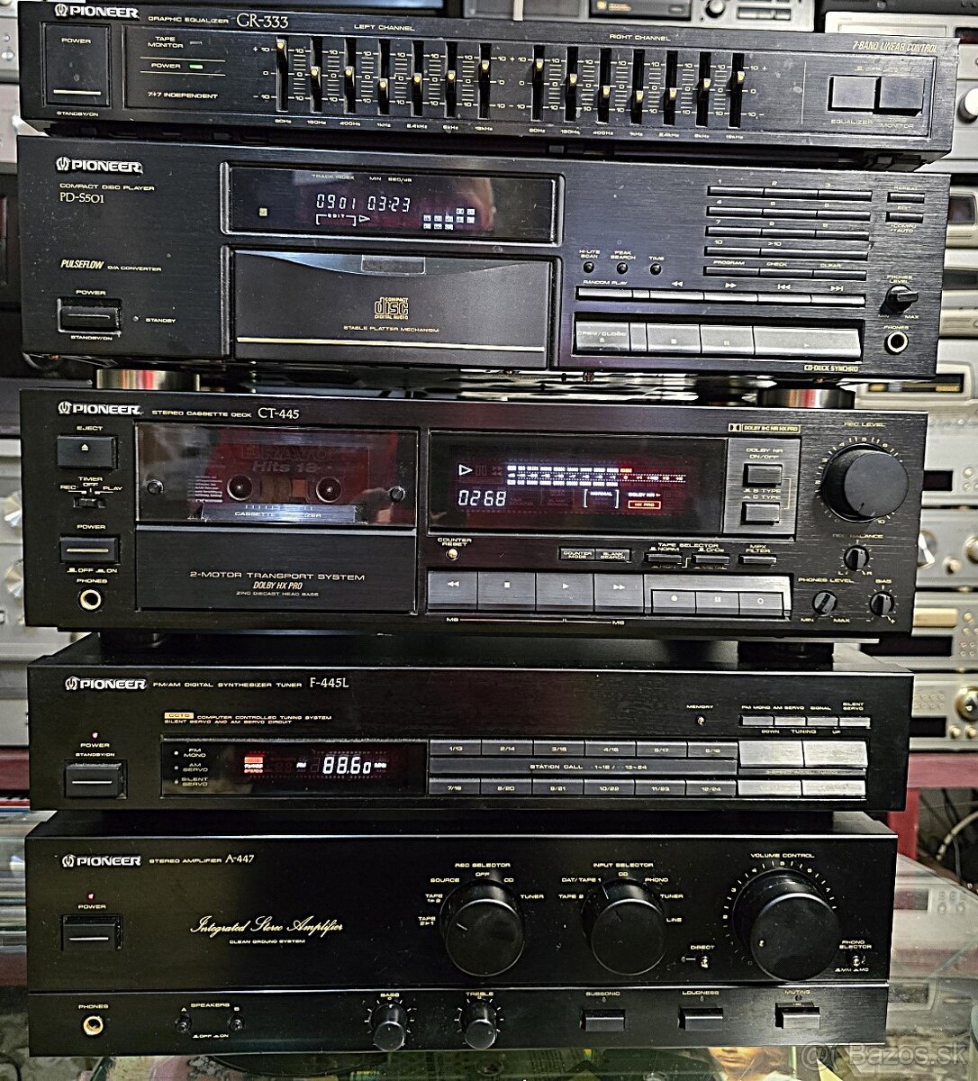 Pioneer HIFI SET A447, CT-445, PD-S501, F-445L, GR-333 - 2