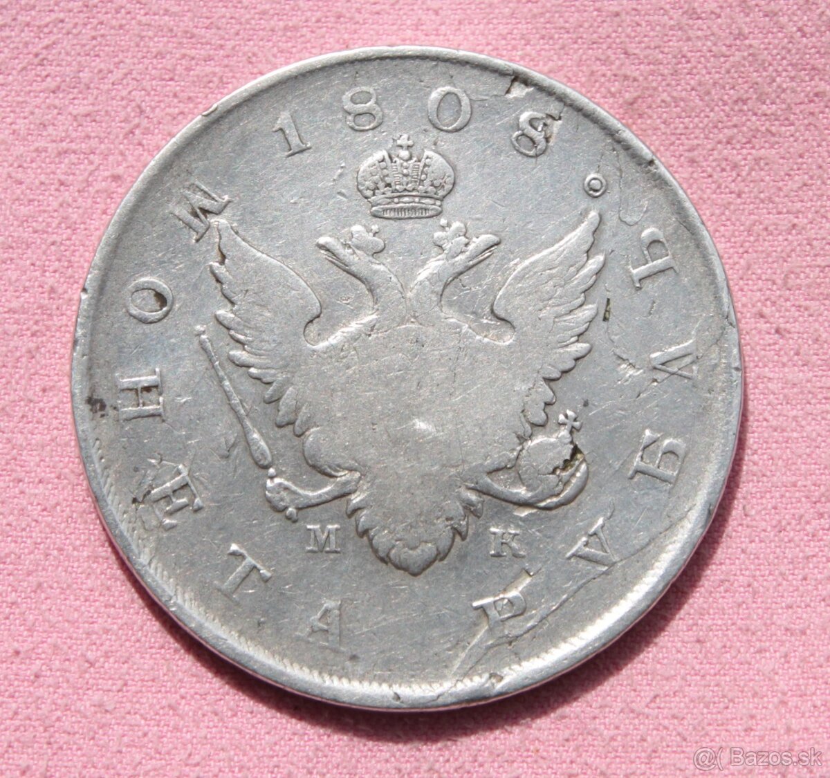 Minca - strieborný rubeľ Alexandra I. 1808 MK - 2