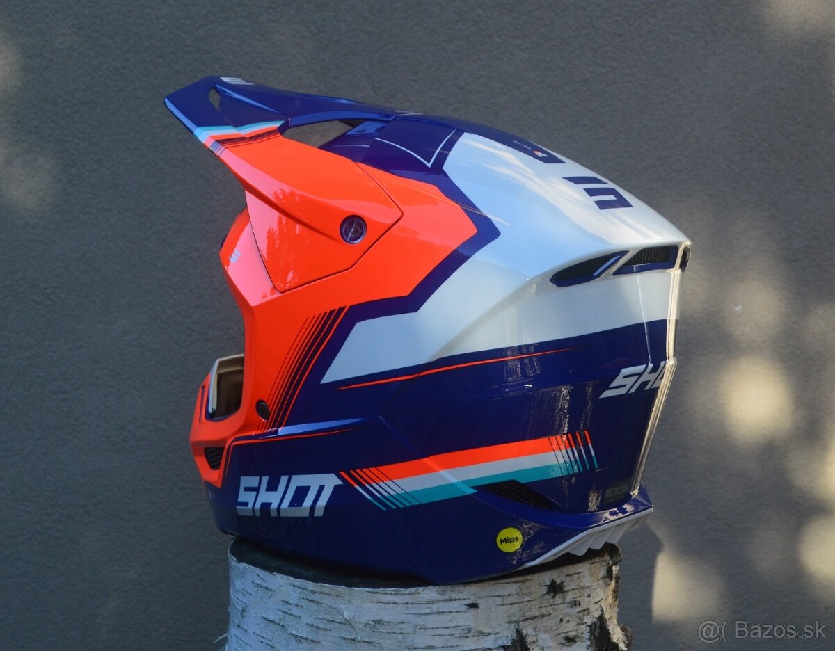 oranžovo modrá helma prilba okuliare shot MIPS - 2