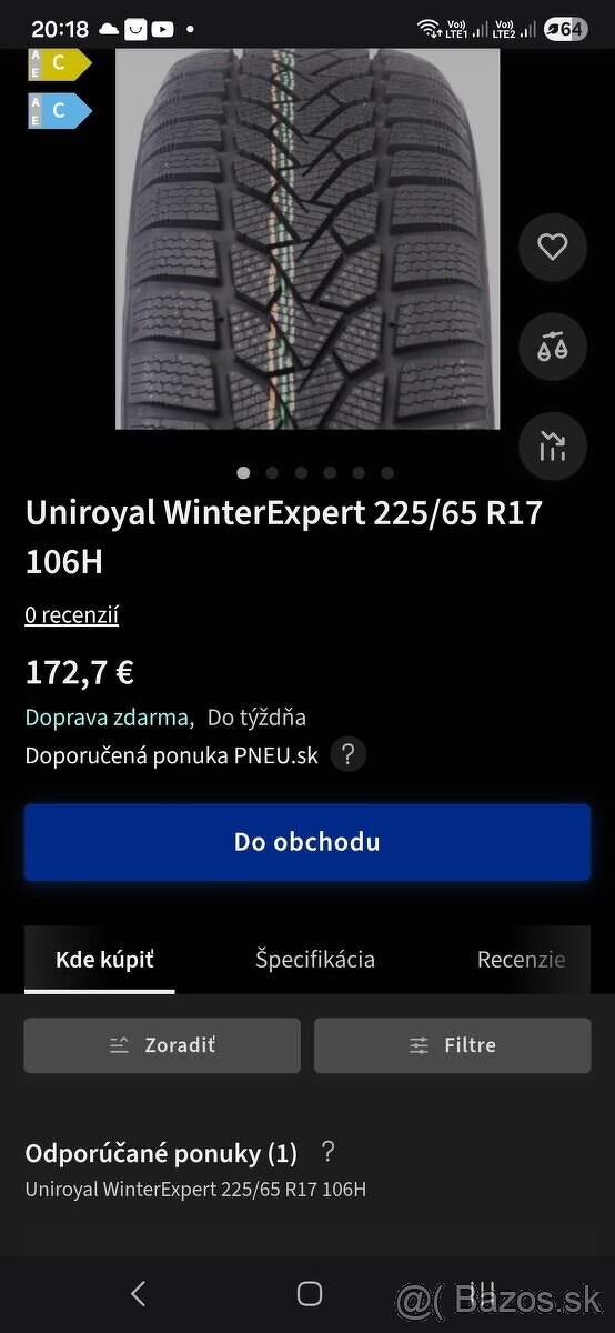 Nové Zimne pneumatiky 225/65 r17c dodavkové dot2024 - 2