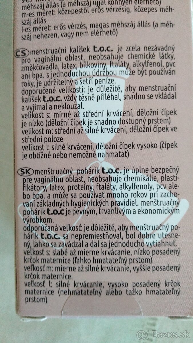 Predám menštruačný kalíšok NOVÝ, podložky, stolík/stolička - 2