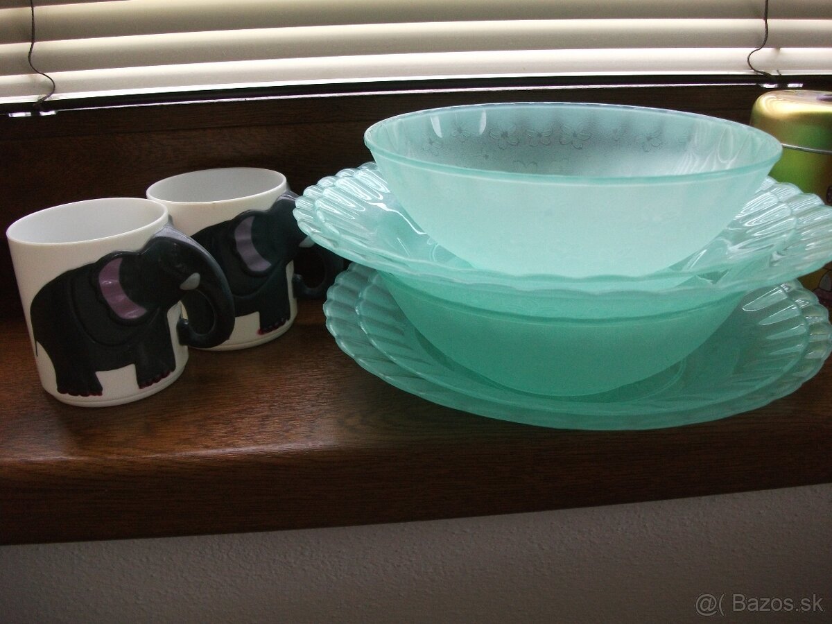 Farebné/2Poháre a 2xUm.Tanieriky-hrnčeky, 2iné - 2