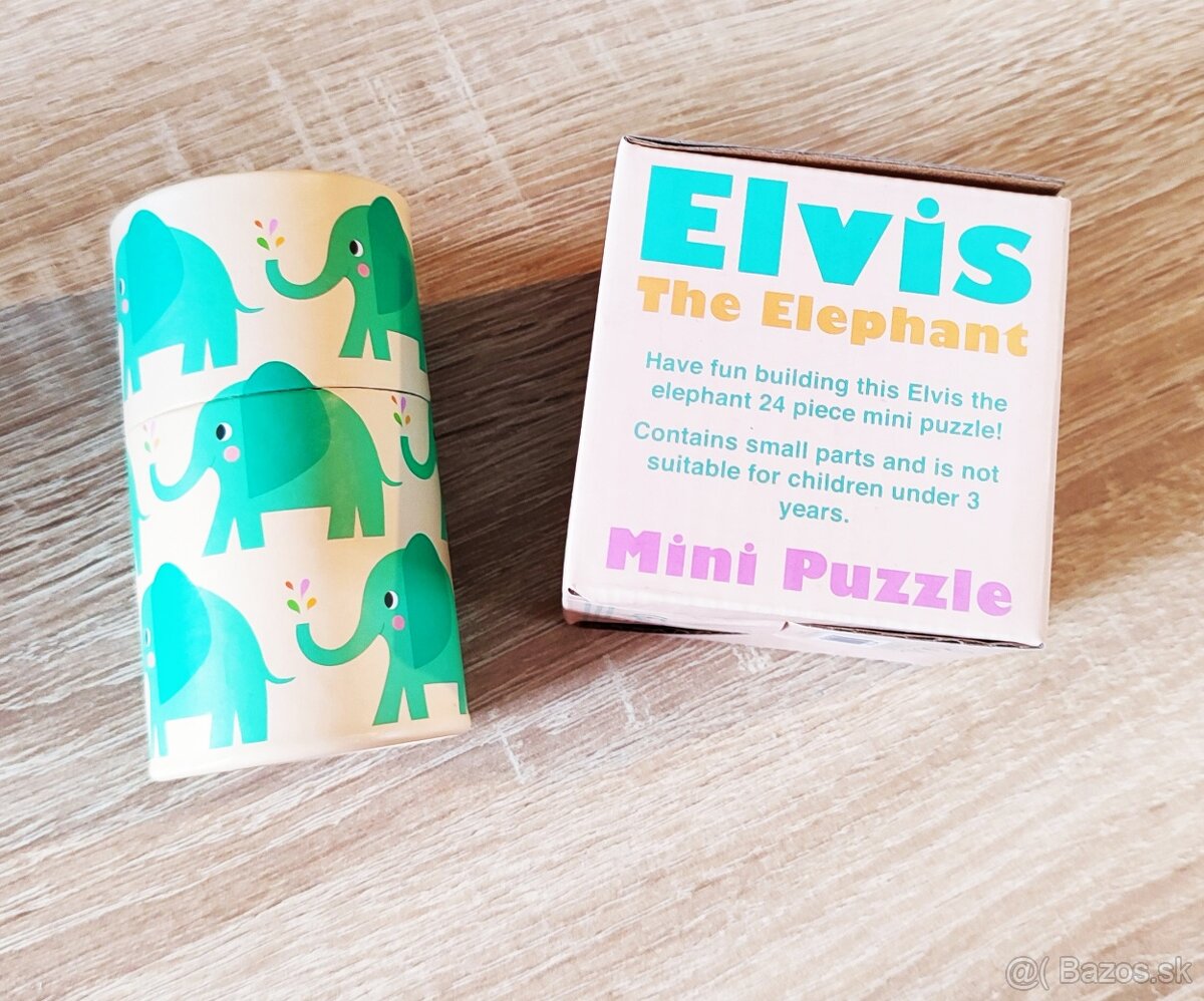 Puzzle krabička Slon + pastelky - 2