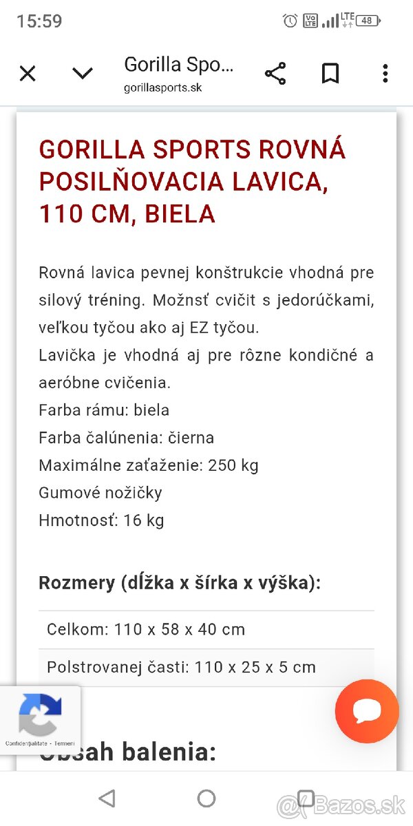 Lavica Gorila sport. - 2