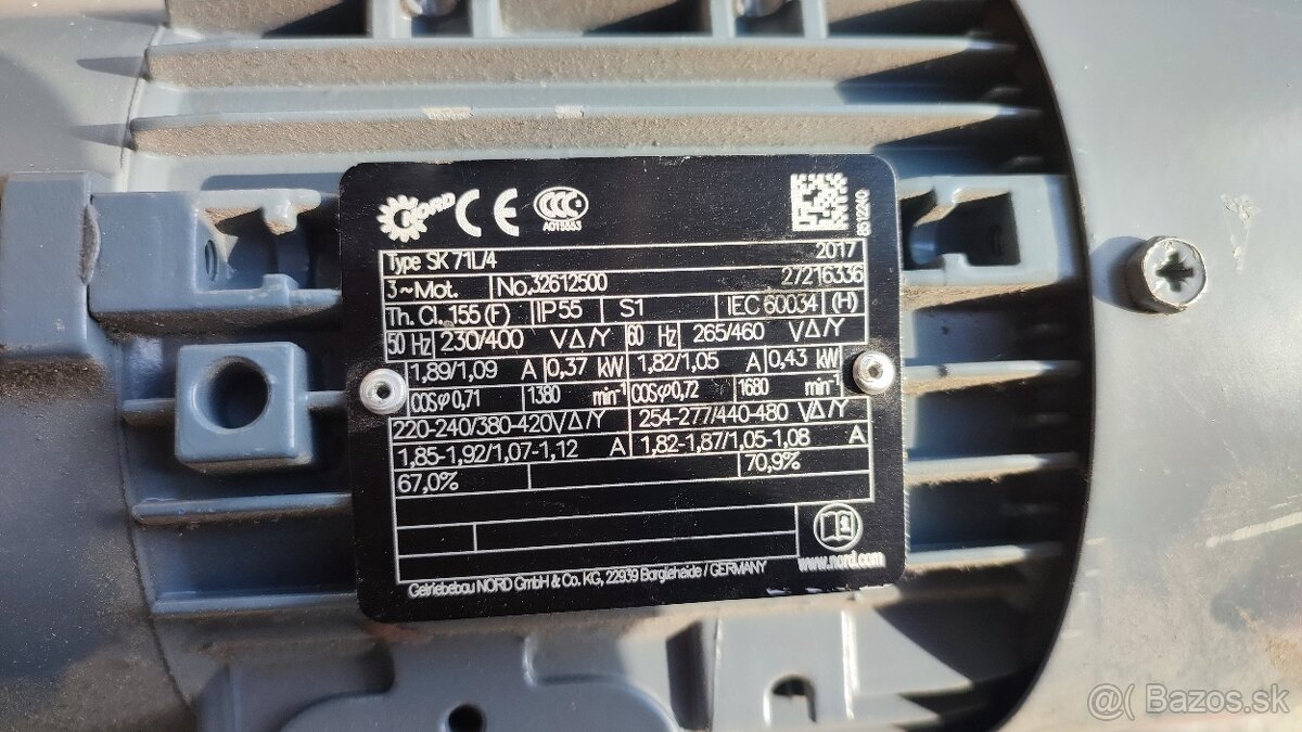 Motor 370W s prevodovkou - 2