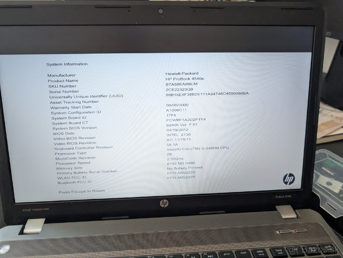 HP ProBook 4540s - 2