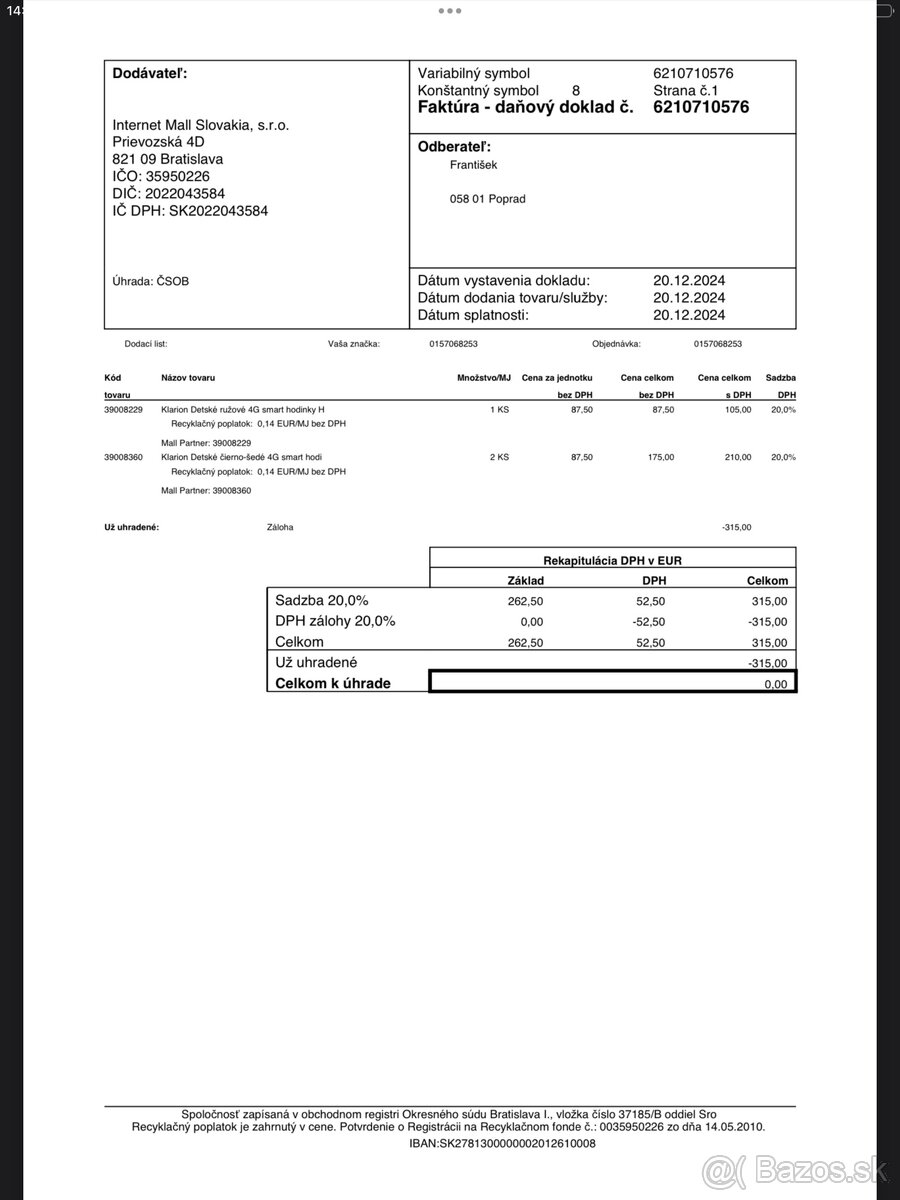 Smart hodinky pre deti Klarion H1 2024 16GB - 2