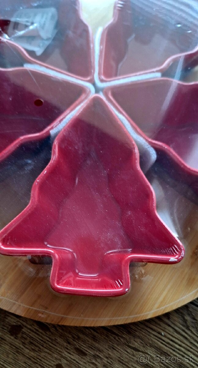 Sada z 5 misiek v tvare stromčeka s bambusovou doskou - 2