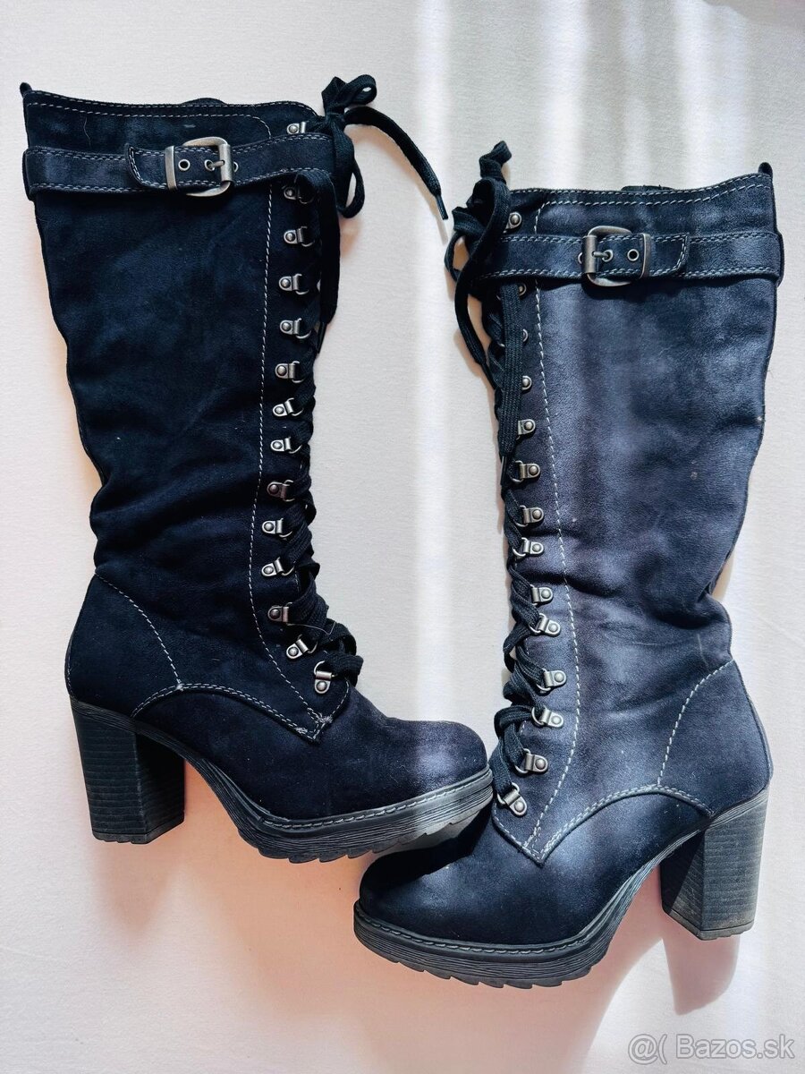 Semišové čižmy, číslo 38 - 2