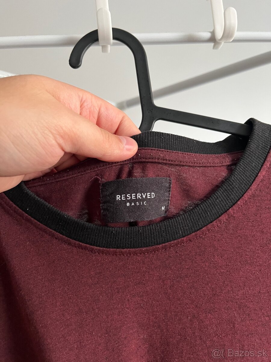 Pánske Tričko Reserved Basic Bordové Veľkosť M - 2