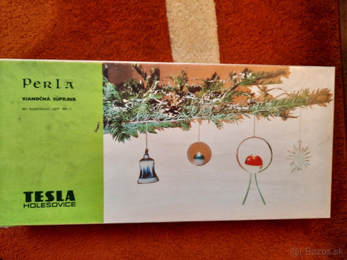 RETRO VIANOČNÉ SVETIELKA - NETYPICKÁ SÚPRAVA PERLA - TESLA - 2