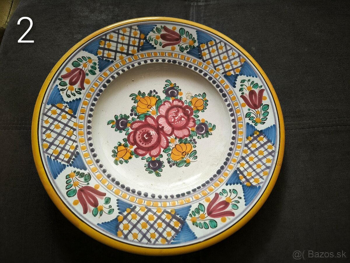 Retro remeselné keramické taniere - znížená cena - 2
