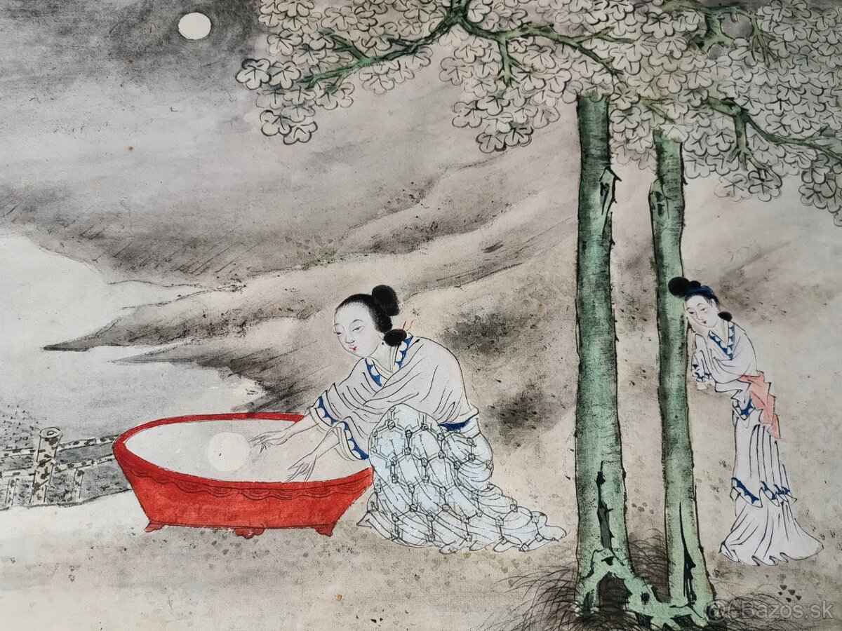 Akvarel Čína pravdepodobne 19 Storočie - 2