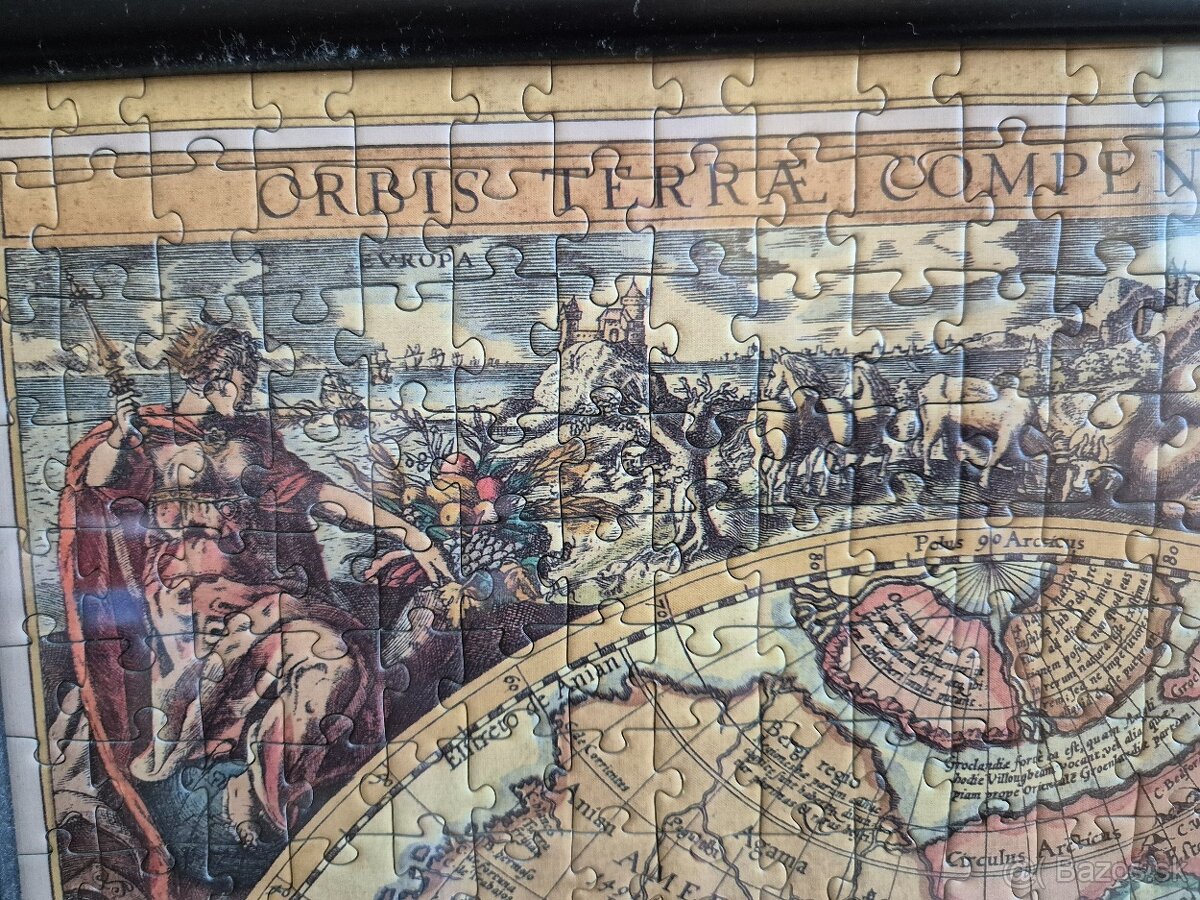Predám poskladané puzzle historická mapa Zeme - 2