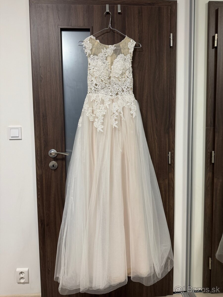 Svadobné šaty - krásna farba IVORY - 2