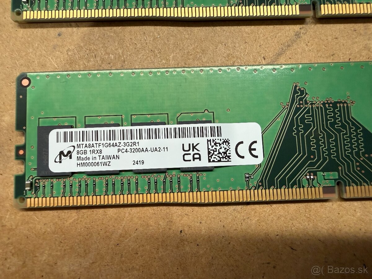 Predám ram pamäte 8gb DDR4 3200MHz modul do počítača - 2