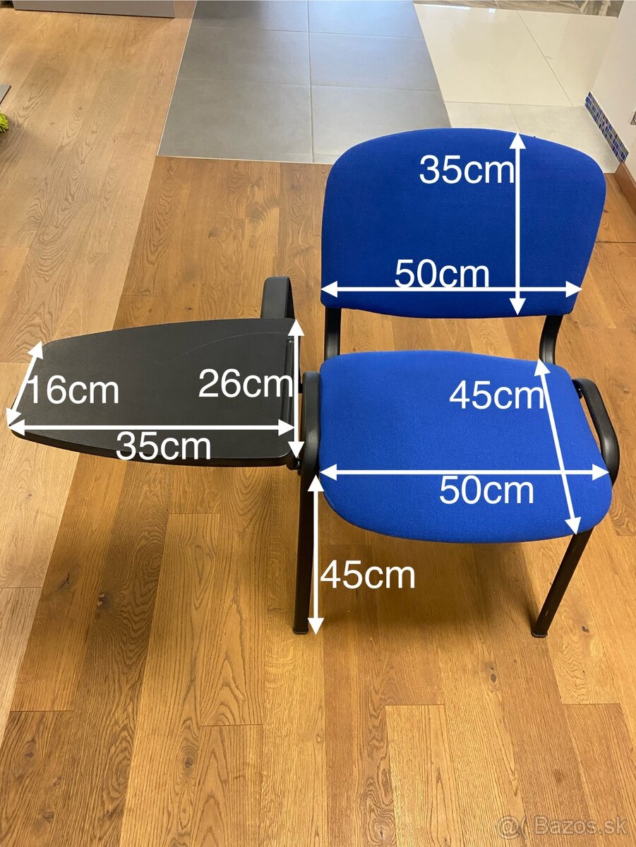 Modré kancelárske stoličky so stolíkom - 2