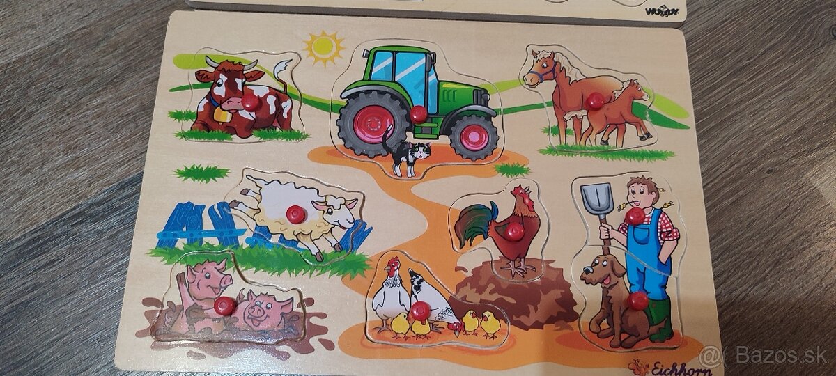 Drevené detské vkladačky 2ks - 2