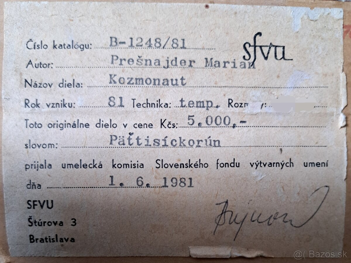 Obraz Marián Prešnajder-Kozmonaut - 2