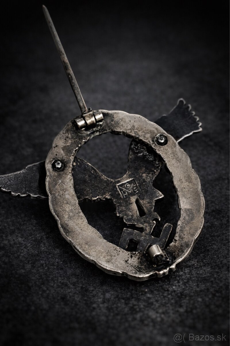 Originálny pilotný odznak Luftwaffe 3. ríša, zberateľský kus - 2