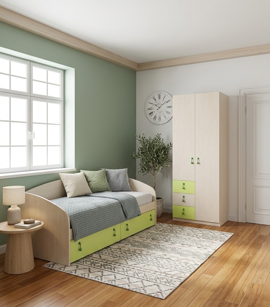 Posteľ 90x200cm +skriňa 210x80cm - 2