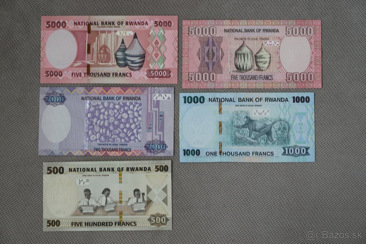 UNC bankovky Rwanda 5x - 2