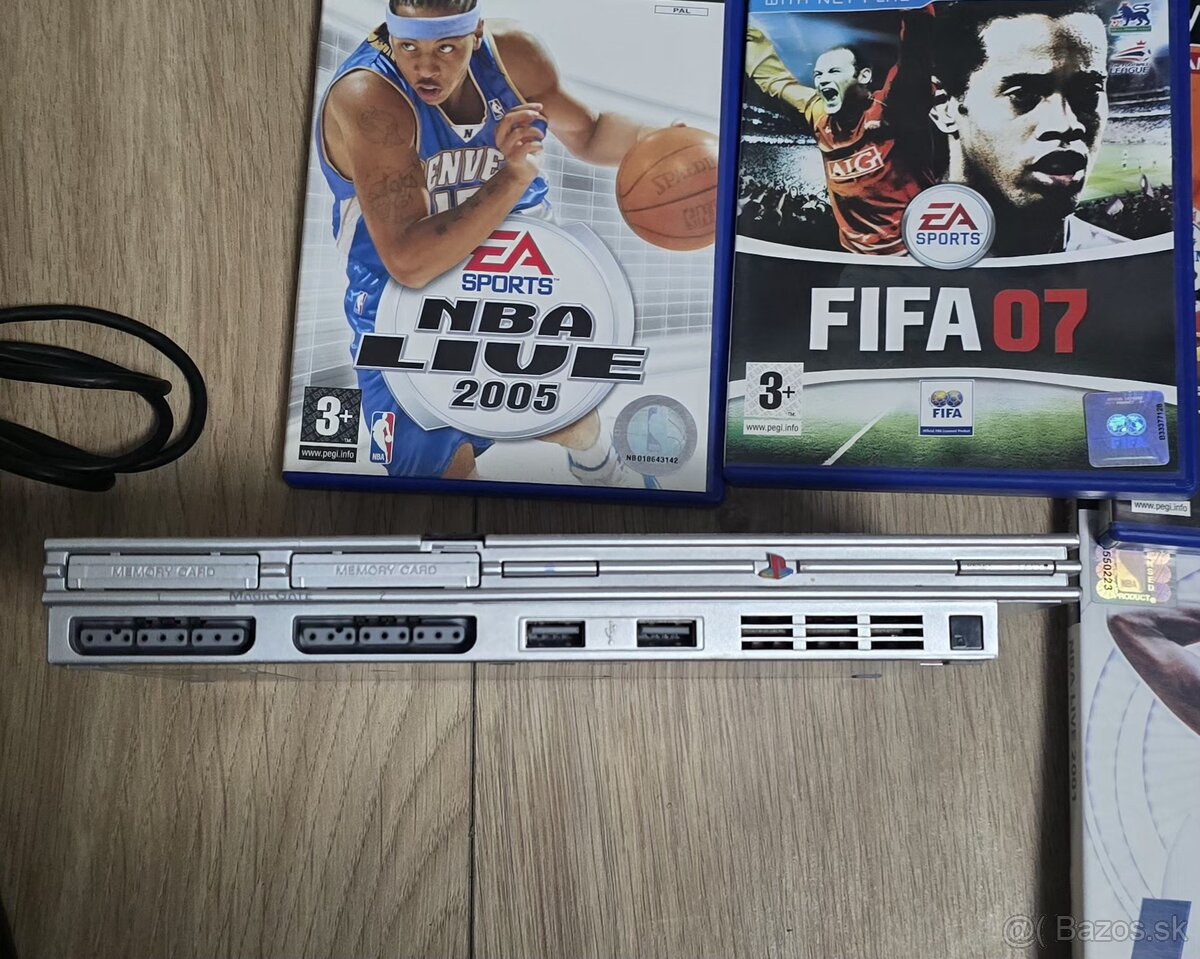 Playstation 2 Slim strieborná + hry - 2