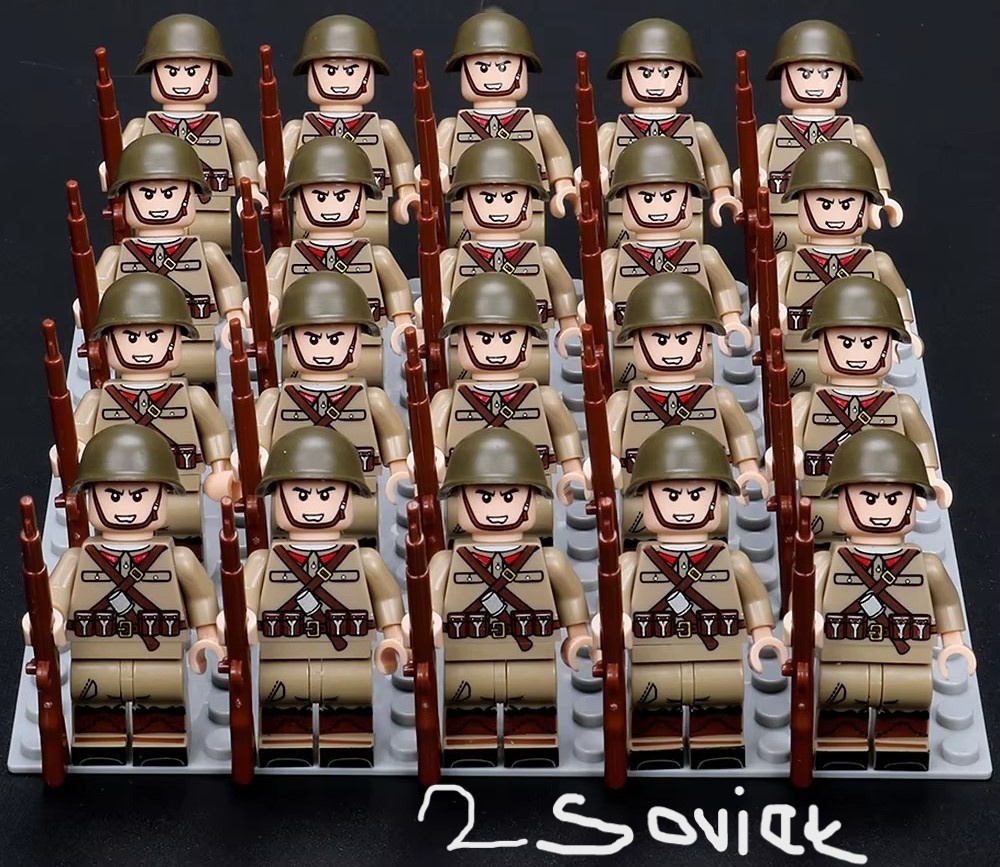 Vojaci 2. svetova vojna 20 ks+podlozka a zbrane - 2