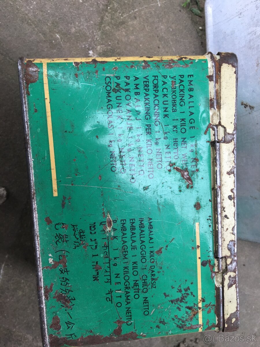 Predam lacno starožitnosť, krabicu - plech- stare 50-70 roko - 2