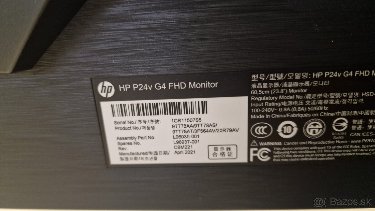 Predám FHD Monitor HP 24 (60Hz) - 2