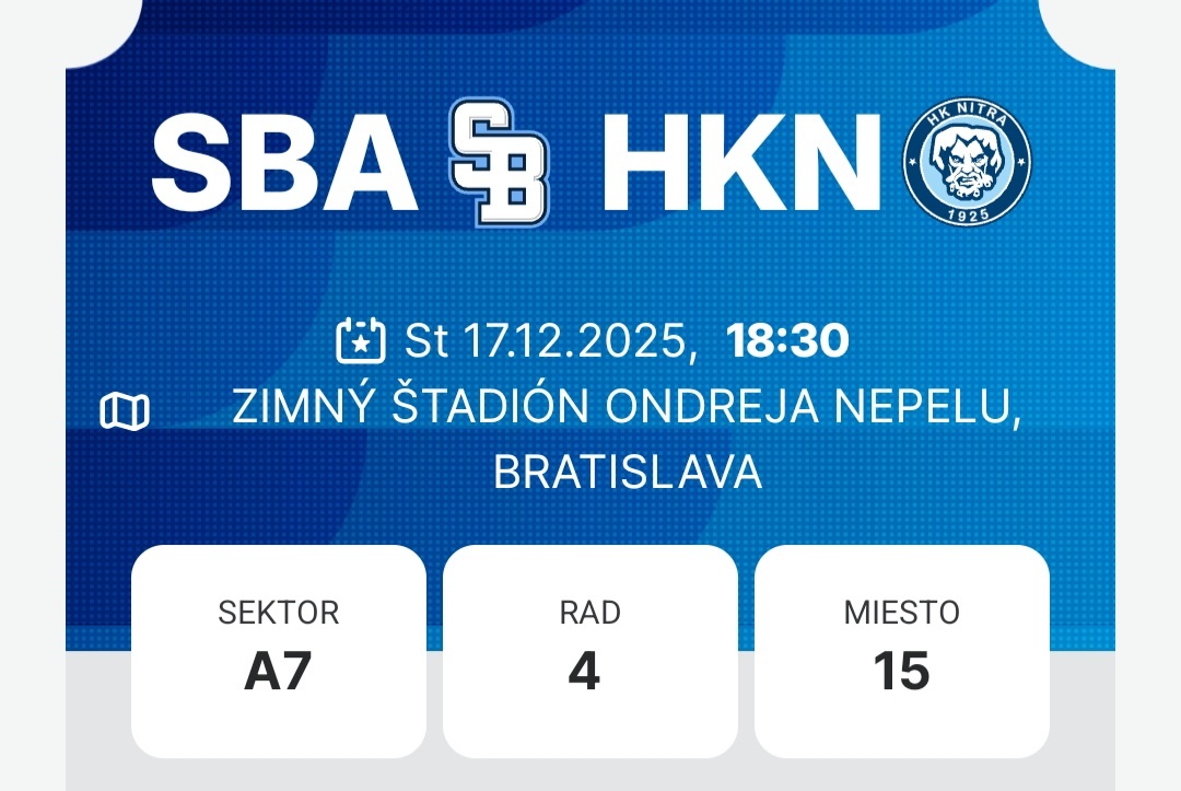 Vstupenky na hokej Slovan vs Nitra – zajtra - 2
