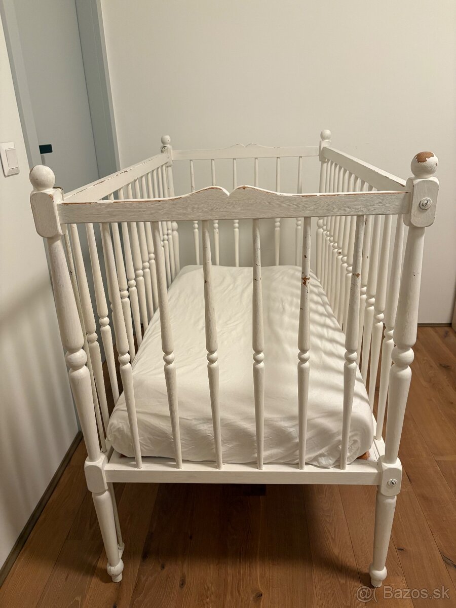 Detska drevena retro postielka - 2