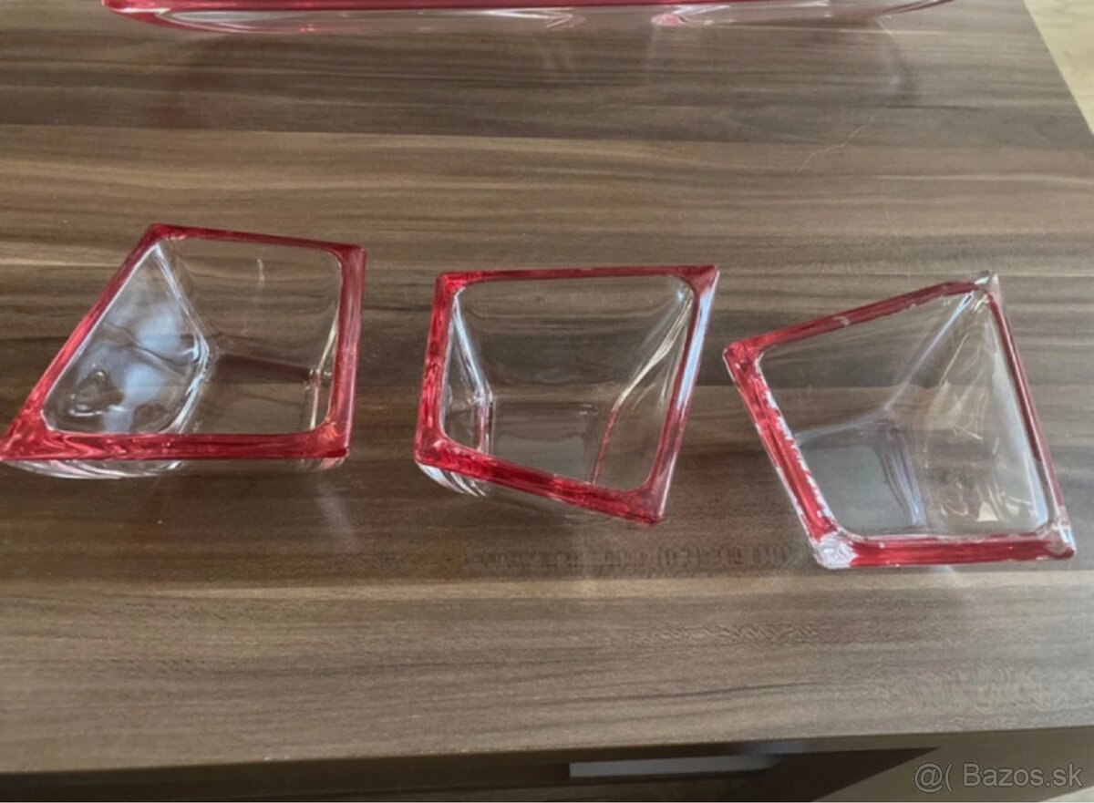 Sklenené dekoratívne misky a tacka - 2