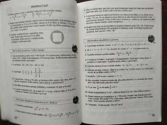 Testy z matematiky, 114 testov, výsledkov aj návody riešení - 2