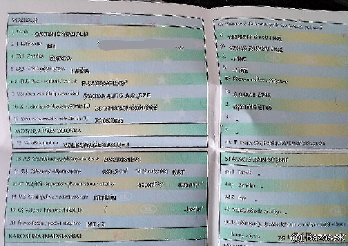 ŠKODA FABIA IV 1.0 TSI 2023 Predám MOTOR DSGD286291, PREVODO - 2