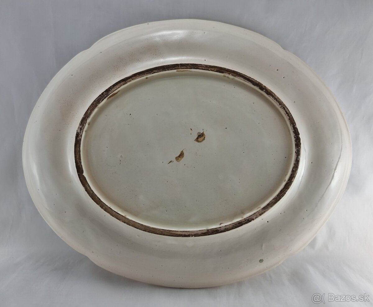 Vzácna fajansová misa / 300 . ročná / - vyše 40 cm - 2