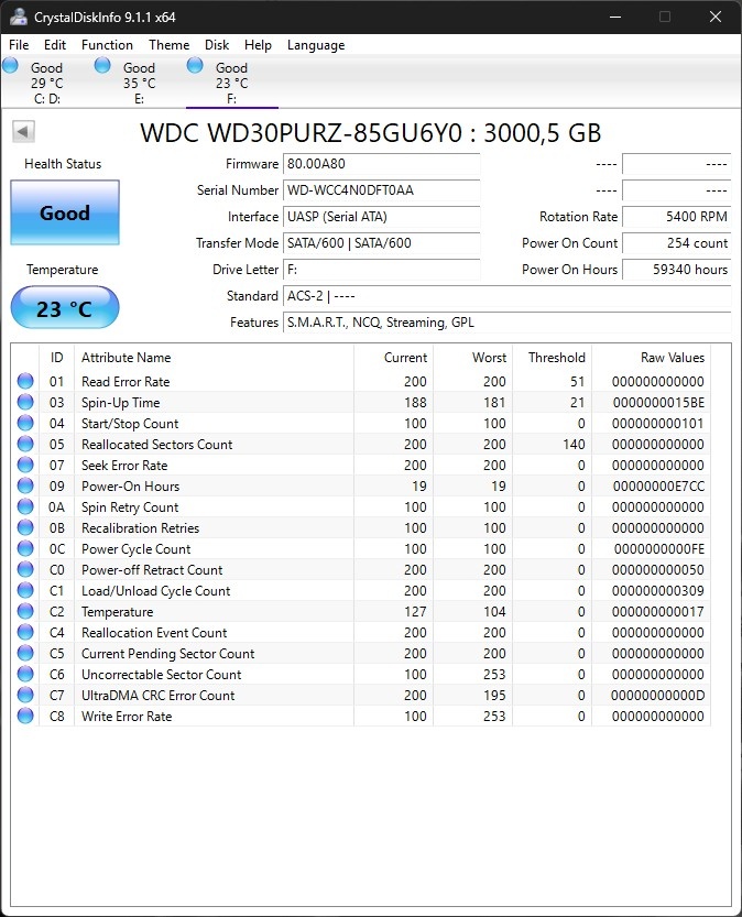 WD30PURZ- 3TB Surveillance HDD - 2