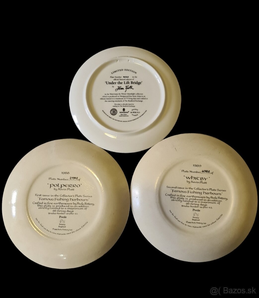Originál zberateľské taniere Poole Pottery – 3 ks - 2