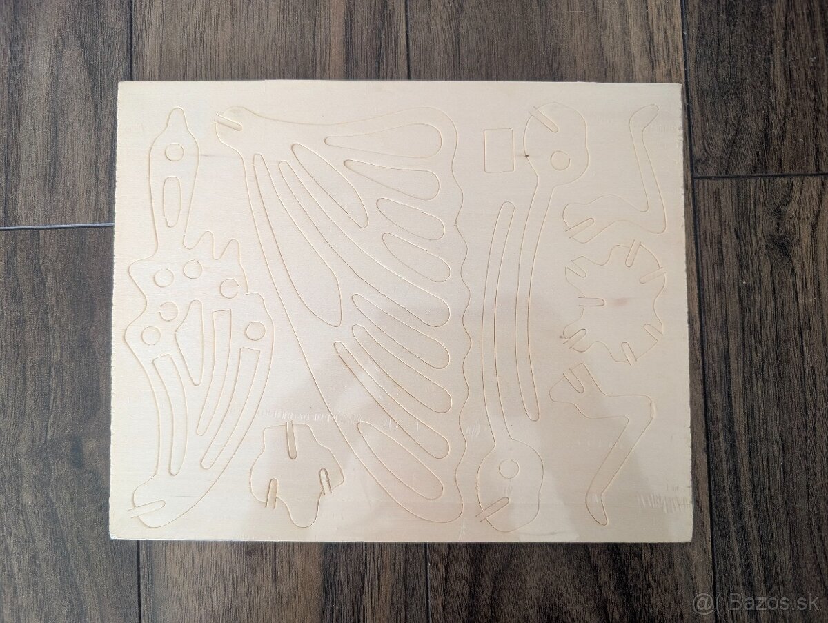 Nerozbalené drevené 3D puzzle - Motýľ - 2