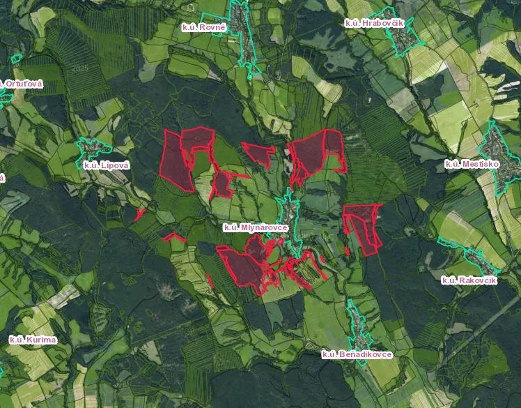 Mlynárovce – 3.000 m2 LESOV (Urbáru) - 2