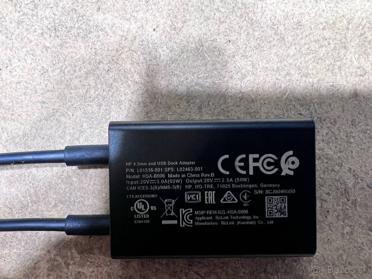 Predám redukciu HP 4.5mm and USB Dock Adapter. - 2