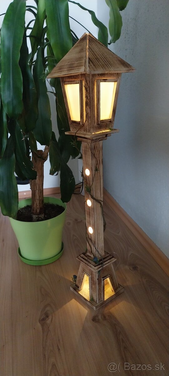 Drevená led lampa 80cm - 2