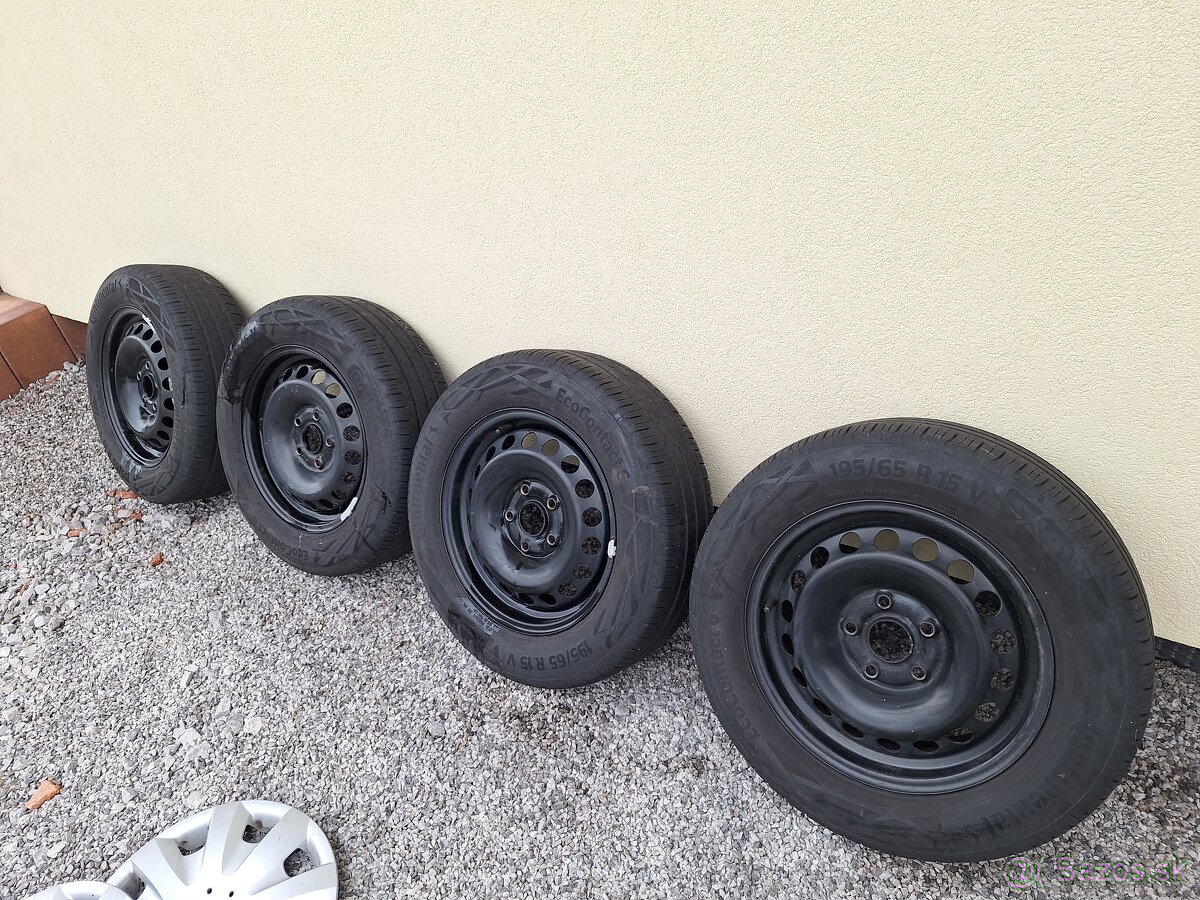Predam plechive disky + pneumatiky 195/65 r15 - 2
