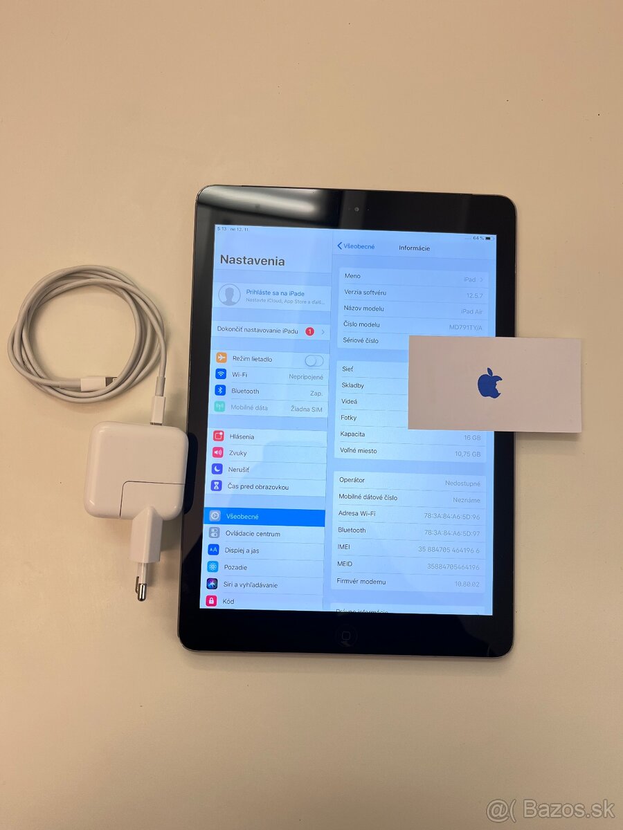 Apple iPad Air 16GB Wifi 1. generácia - 2