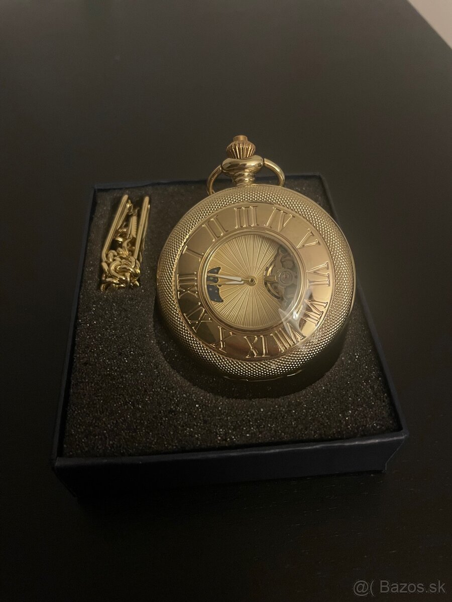 Mechanické vreckové hodinky „cibule“ – zlatý retro dizajn - 2